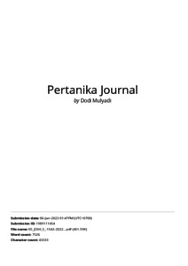 Similiraty Pertanika Journal - Repository Universitas Muhammadiyah Semarang